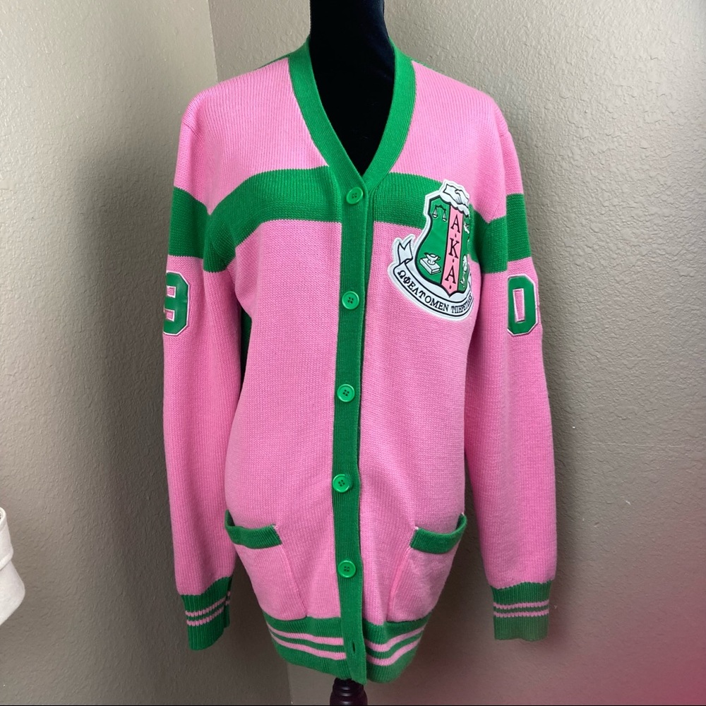 AKA authentic cardigan Pink & Green large